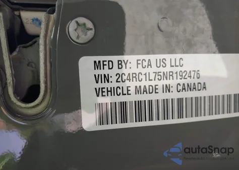 2022 Chrysler Pacifica Hybrid Touring L из США, поврежденный, VIN 2C4RC1L75NR192476